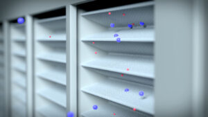 animation of particles on an air filter