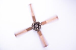 brown ceiling fan spinning fast