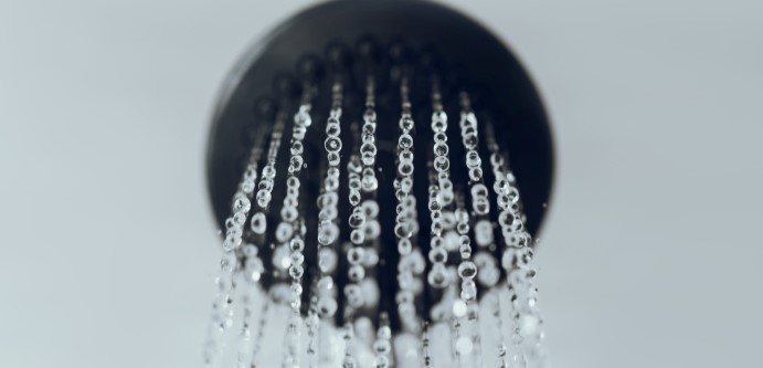 shower with clean water coming out