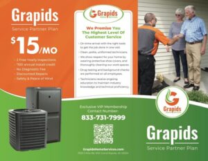 Service Partner Plan brochure cover with plan pricing and benefits