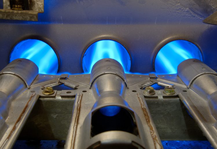 Inside a gas furnace. Focus = the top of the middle flange. 12MP camera.